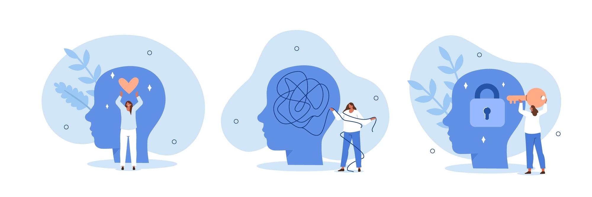 Mental Health Illustration Set.